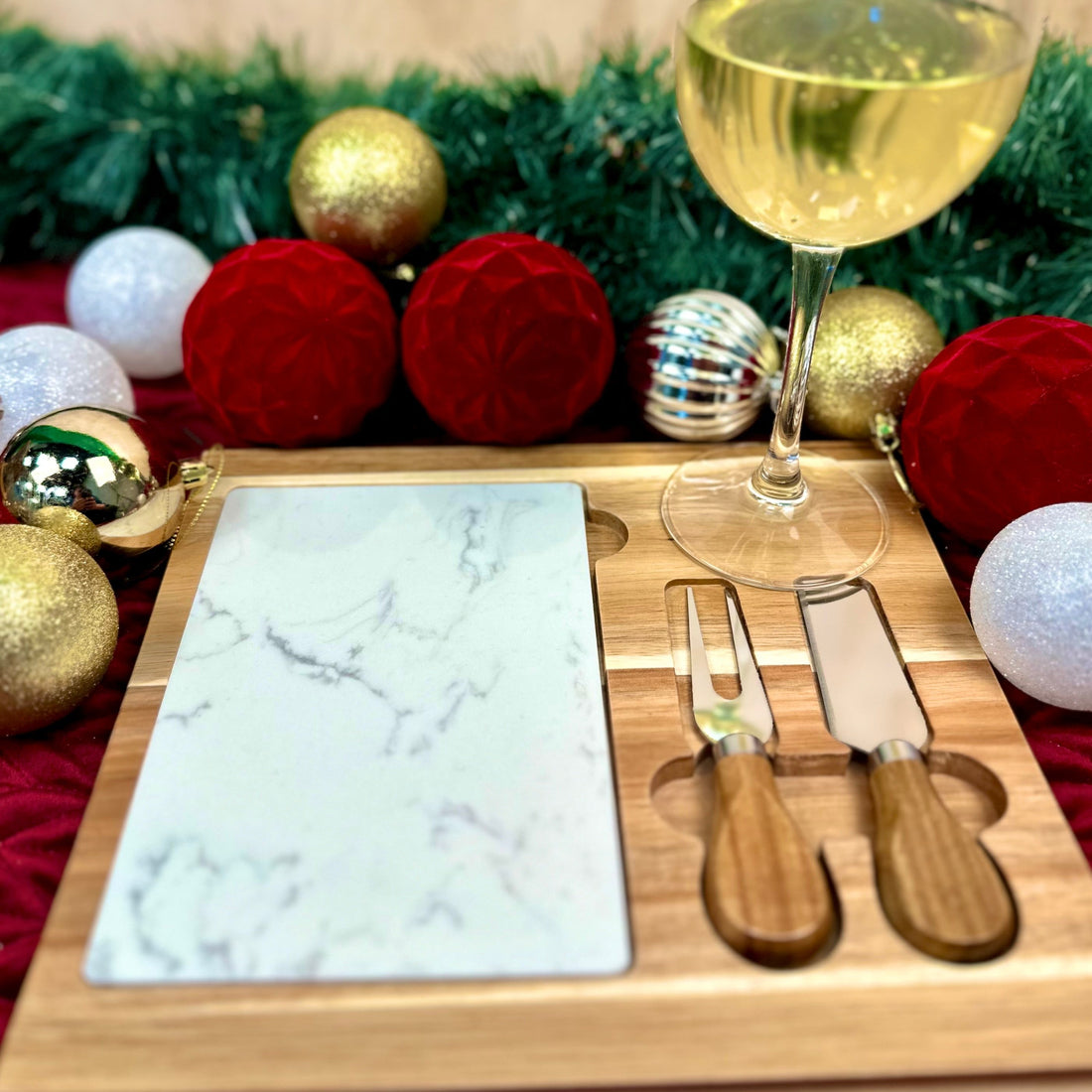 Wooden Christmas Cheese Board Gift