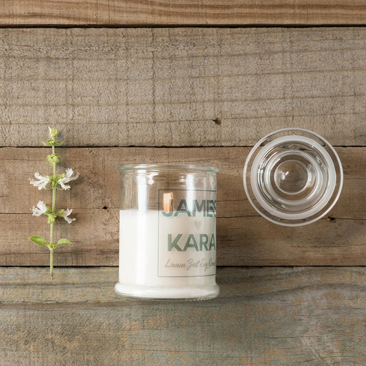 Wedding Soy Candle with Custom Sticker - Custom Favours