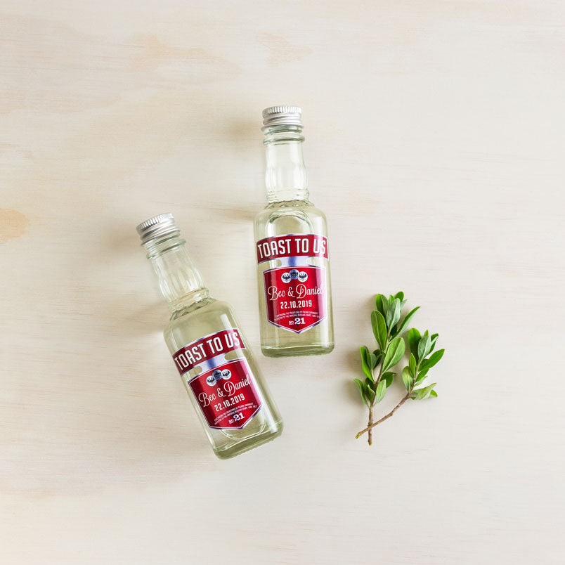 Mini Vodka Bottle Favours (GLASS) - Custom Favours