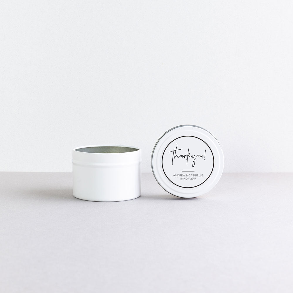 Matte White Tin Candle - Custom Favours