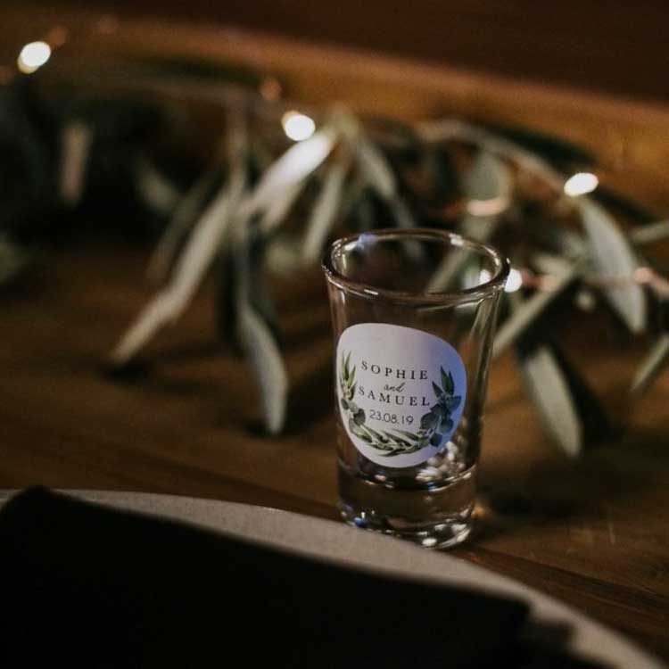 Shot Glass Wedding Favour - Guest Gift - Custom Favours